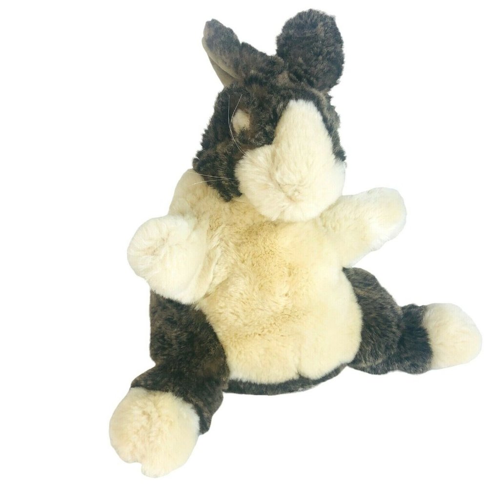 Folkmanis Baby Dutch Rabbit Hand Puppet Full Body Plush 10” Bunny Toy Animal